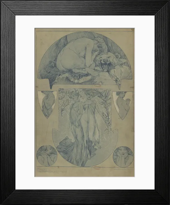 Framed Print : Figures décoratives, 1902. Creator: Mucha, Alfons Marie (1860-1939) Framed Print : Figures décoratives, 1902. Creator: Mucha, Alfons Marie (1860-1939)