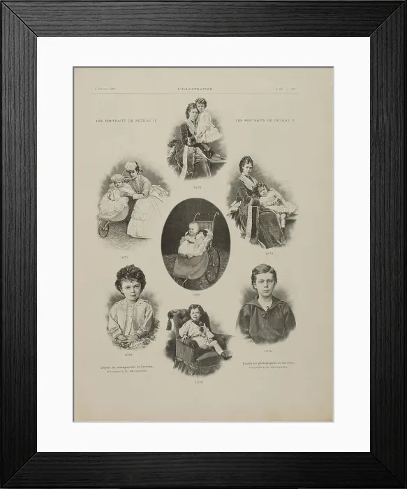 Framed Print : Portraits of Emperor Nicholas II from the period from 1869 to 1875, 1896. Creator: Anonymous Framed Print : Portraits of Emperor Nicholas II from the period from 1869 to 1875, 1896. Creator: Anonymous