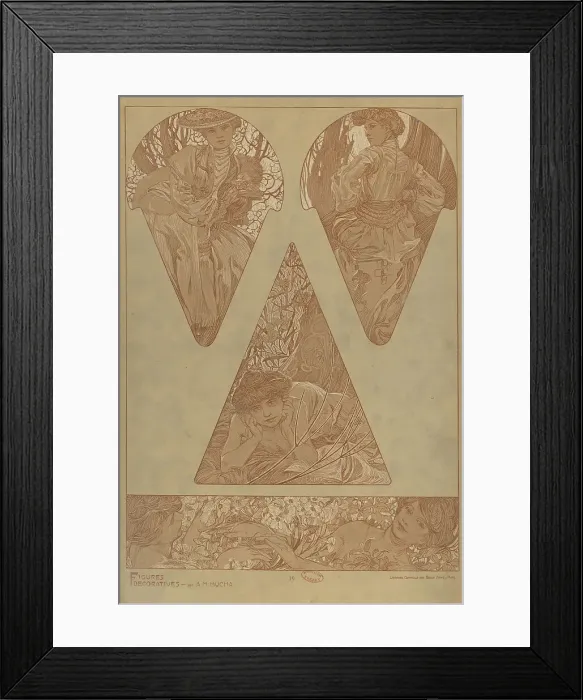 Framed Print : Figures décoratives, 1902. Creator: Mucha, Alfons Marie (1860-1939) Framed Print : Figures décoratives, 1902. Creator: Mucha, Alfons Marie (1860-1939)
