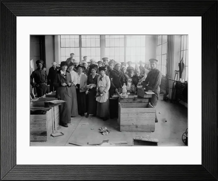 Framed Print : Packing for Christmas Ship, 1914. Creator: Bain News Service Framed Print : Packing for Christmas Ship, 1914. Creator: Bain News Service