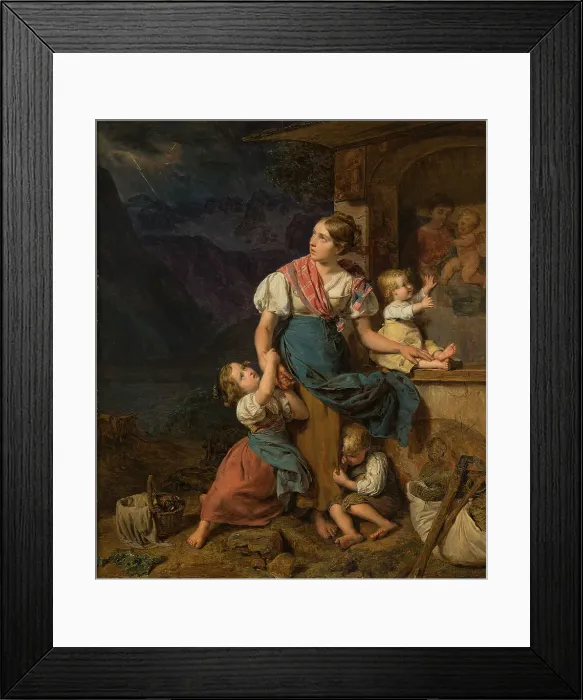 Framed Print : Prayer before the storm, 1832. Creator: Waldmüller, Ferdinand Georg (1793-1865) Framed Print : Prayer before the storm, 1832. Creator: Waldmüller, Ferdinand Georg (1793-1865)