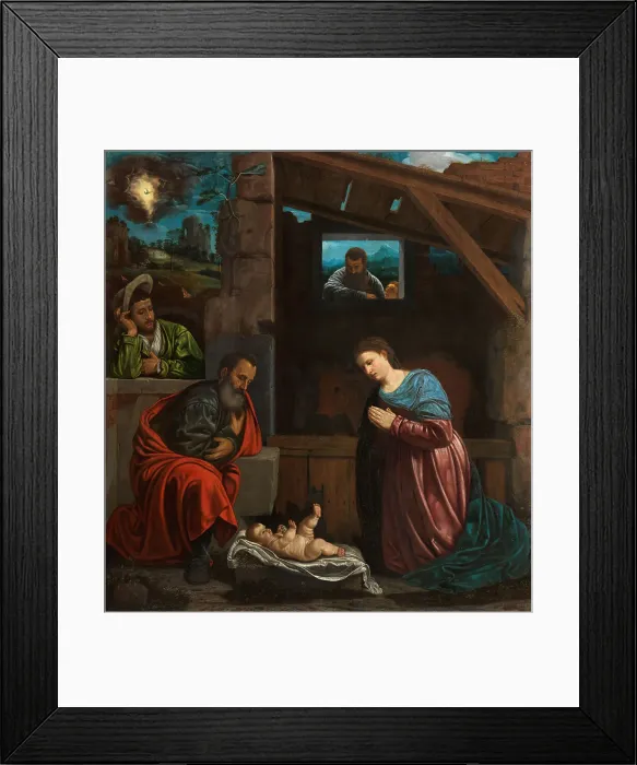 Framed Print : The Adoration of the Shepherds, 1540. Creator: Savoldo, Giovanni Girolamo (Girolamo da Brescia) (1480 / 85-1548) Framed Print : The Adoration of the Shepherds, 1540. Creator: Savoldo, Giovanni Girolamo (Girolamo da Brescia) (1480 / 85-1548)