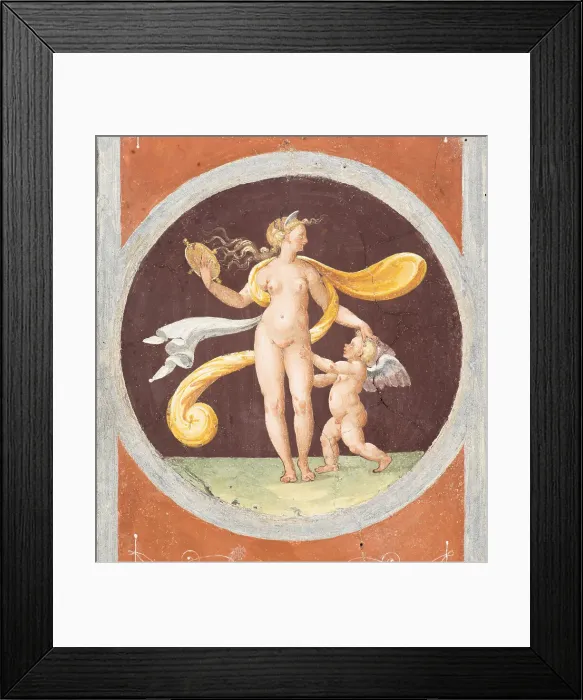 Framed Print : Venus with the mirror, 1527. Creator: Romano, Giulio (1499-1546) Framed Print : Venus with the mirror, 1527. Creator: Romano, Giulio (1499-1546)