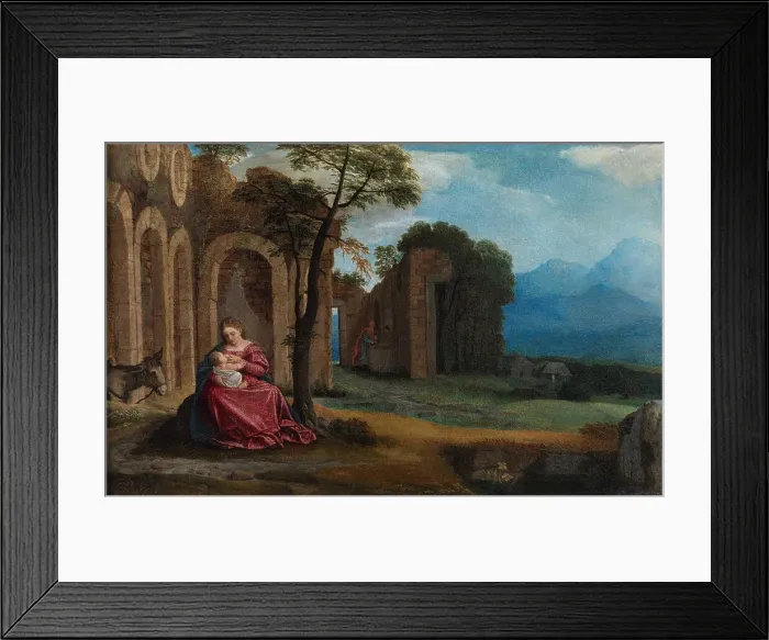 Framed Print : The peace of the flight to Egypt, c.1540. Creator: Savoldo, Giovanni Girolamo (Girolamo da Brescia) (1480 / 85-1548) Framed Print : The peace of the flight to Egypt, c.1540. Creator: Savoldo, Giovanni Girolamo (Girolamo da Brescia) (1480 / 85-1548)