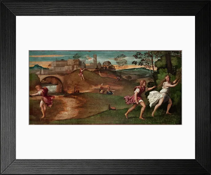 Framed Print : Apollo and Daphne, 1510-1515. Creator: Bordone, Paris (1500-1571) Framed Print : Apollo and Daphne, 1510-1515. Creator: Bordone, Paris (1500-1571)