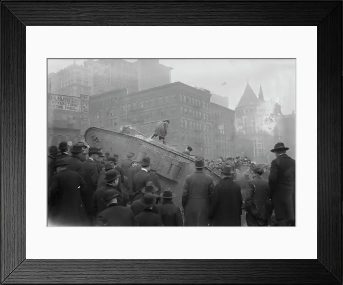 Framed Print : Tank in New York Court House excavation, 1 Mar 1918. Creator: Bain News Service Framed Print : Tank in New York Court House excavation, 1 Mar 1918. Creator: Bain News Service