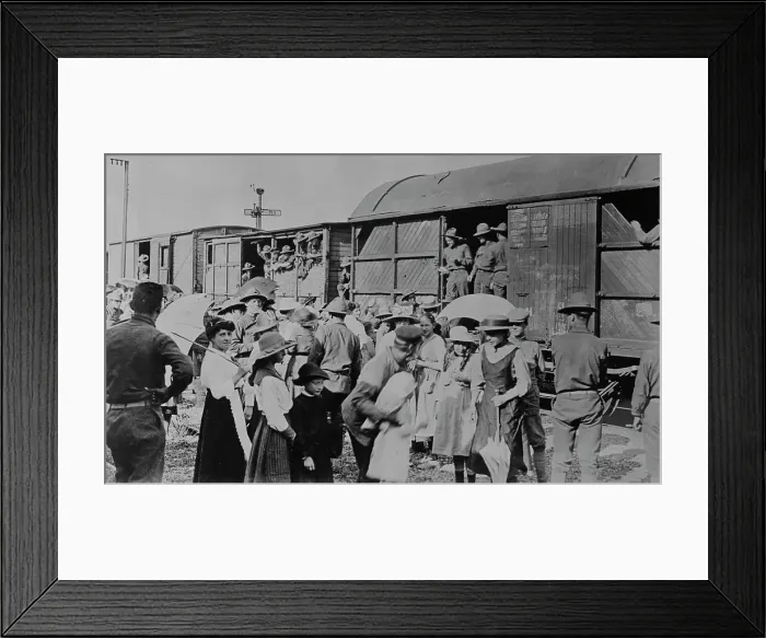 Framed Print : U.S. troops in France, 1917 or 1918. Creator: Bain News Service Framed Print : U.S. troops in France, 1917 or 1918. Creator: Bain News Service