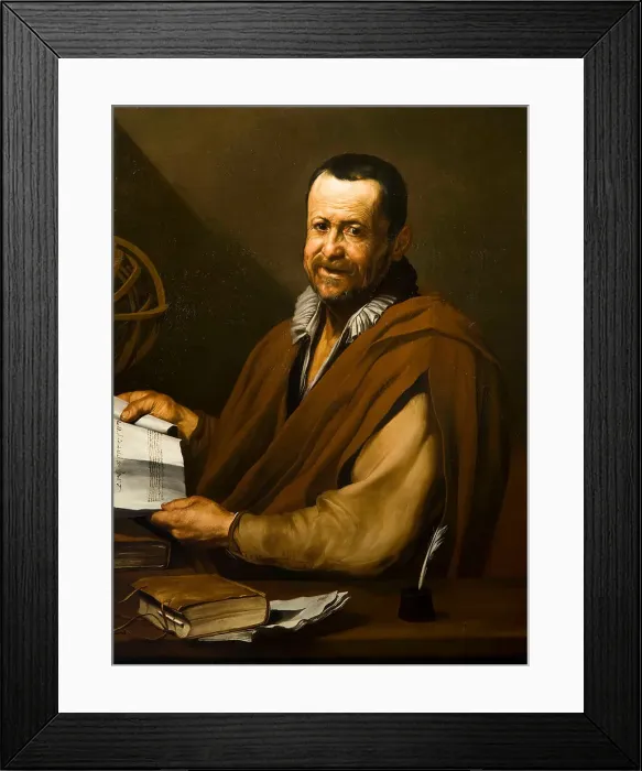 Framed Print : Democritus, 1615-1618. Creator: Ribera, José, de (1591-1652) Framed Print : Democritus, 1615-1618. Creator: Ribera, José, de (1591-1652)