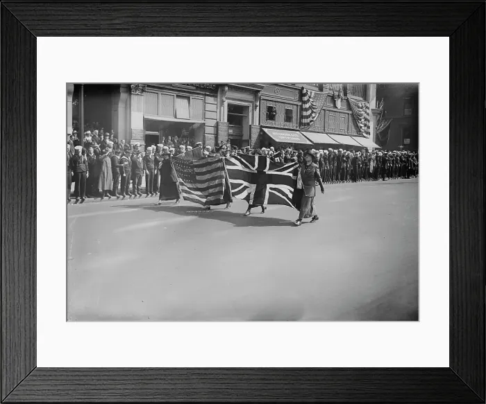 Framed Print : Liberty Parade, 1917 or 1918. Creator: Bain News Service Framed Print : Liberty Parade, 1917 or 1918. Creator: Bain News Service