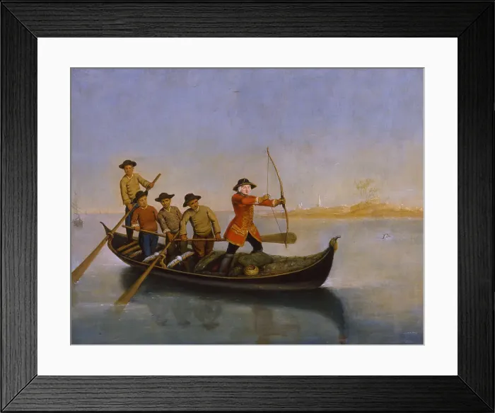 Framed Print : Goosander hunting (La caccia allo smergo), c.1760. Creator: Longhi, Pietro (1701-1785) Framed Print : Goosander hunting (La caccia allo smergo), c.1760. Creator: Longhi, Pietro (1701-1785)