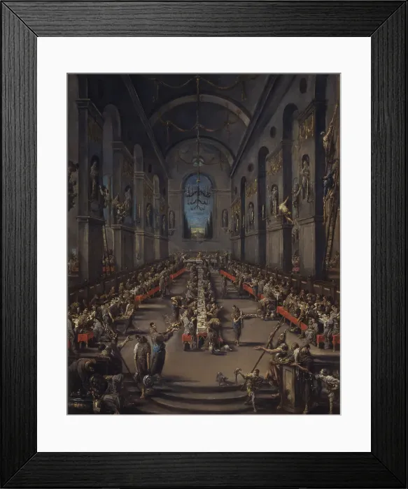 Framed Print : The refectory of the Franciscan brothers, c.1735. Creator: Magnasco, Alessandro (1667-1749) Framed Print : The refectory of the Franciscan brothers, c.1735. Creator: Magnasco, Alessandro (1667-1749)