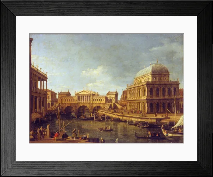 Framed Print : Capriccio with Palladian buildings (Capriccio con edifici palladiani), c.1756. Creator: Canaletto (1697-1768) Framed Print : Capriccio with Palladian buildings (Capriccio con edifici palladiani), c.1756. Creator: Canaletto (1697-1768)