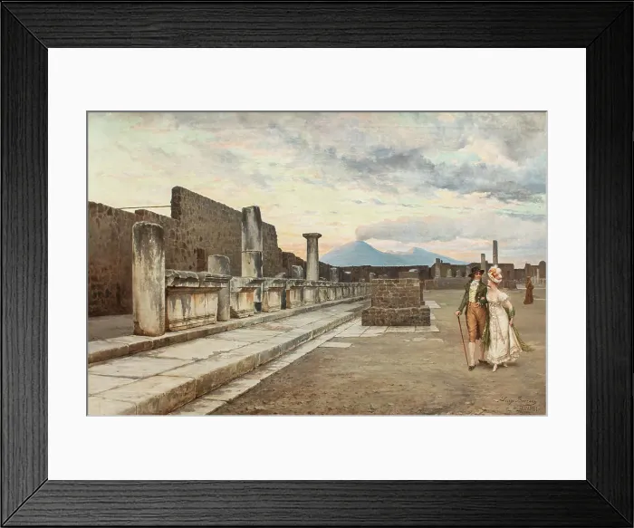 Framed Print : Il foro a Pompei. Creator: Bazzani, Luigi (1836-1927) Framed Print : Il foro a Pompei. Creator: Bazzani, Luigi (1836-1927)