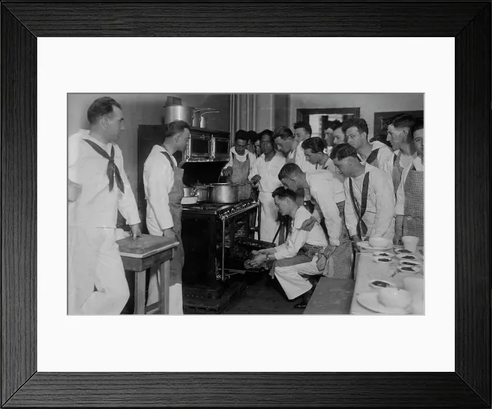 Framed Print : Naval student cooks, between c1915 and 1918. Creator: Bain News Service Framed Print : Naval student cooks, between c1915 and 1918. Creator: Bain News Service