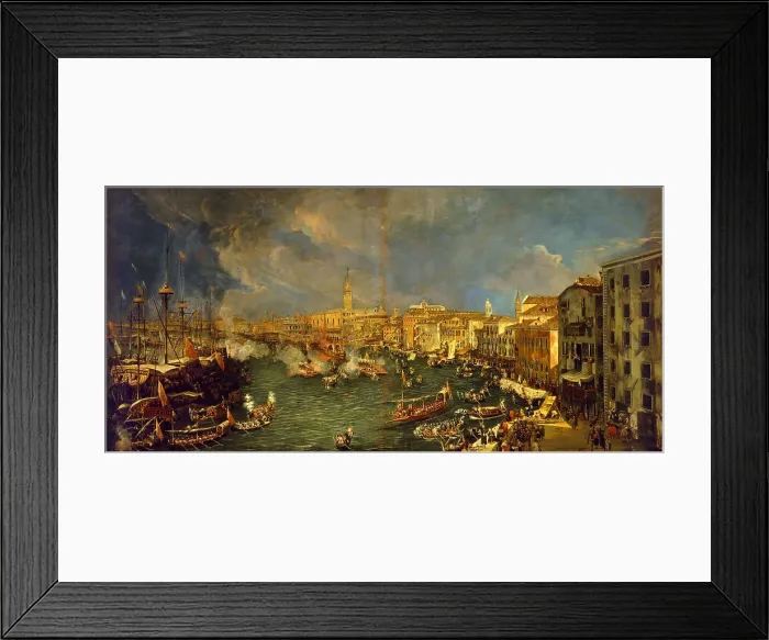 Framed Print : The departure of the Bucintoro, 1729. Creator: Stom, Antonio (1688-1734) Framed Print : The departure of the Bucintoro, 1729. Creator: Stom, Antonio (1688-1734)