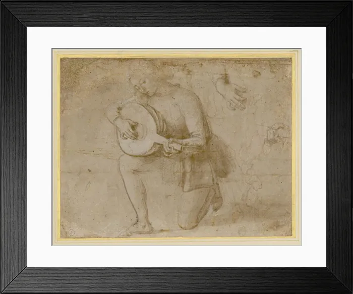 Framed Print : The lute player, 1490-1500. Creator: Perugino (around 1450-1523) Framed Print : The lute player, 1490-1500. Creator: Perugino (around 1450-1523)