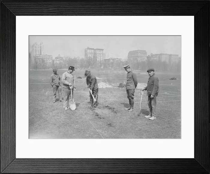 Framed Print : Trenches in Central Park, Mar 1918. Creator: Bain News Service Framed Print : Trenches in Central Park, Mar 1918. Creator: Bain News Service