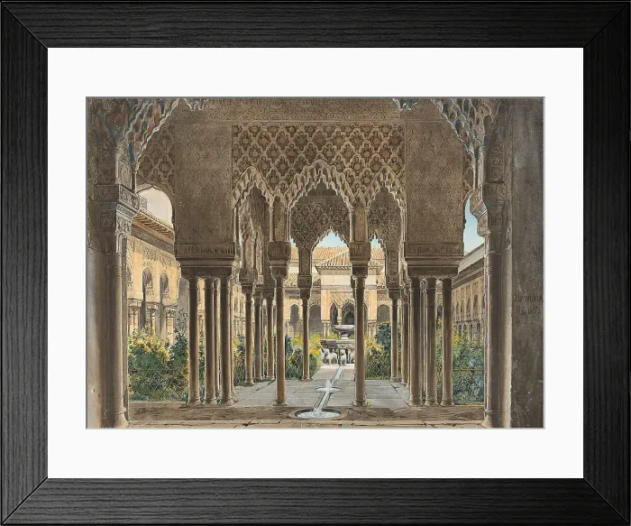 Framed Print : The Court of Lions in the Alhambra, 1833. Creator: Gail, Wilhelm (1804-1890) Framed Print : The Court of Lions in the Alhambra, 1833. Creator: Gail, Wilhelm (1804-1890)