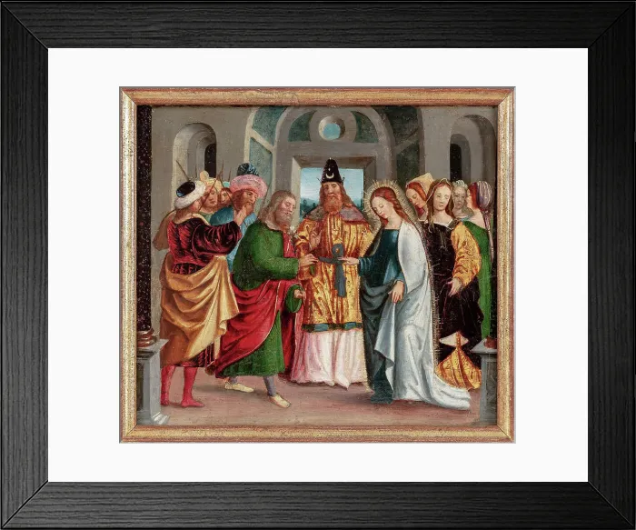 Framed Print : Mary's engagement to Joseph, c.1510-1515. Creator: Gandolfino da Roreto (active 1493-1510) Framed Print : Mary's engagement to Joseph, c.1510-1515. Creator: Gandolfino da Roreto (active 1493-1510)