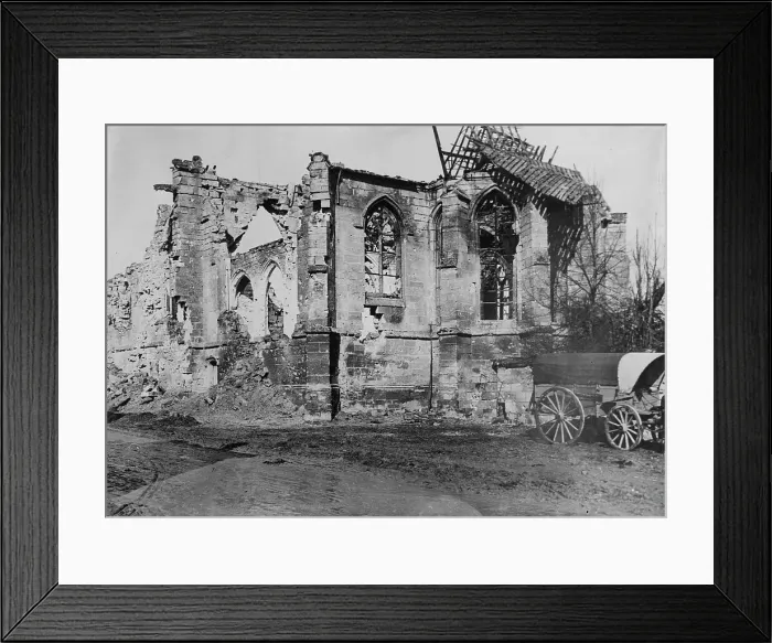 Framed Print : Church at Lassigny, between c1915 and c1920. Creator: Bain News Service Framed Print : Church at Lassigny, between c1915 and c1920. Creator: Bain News Service