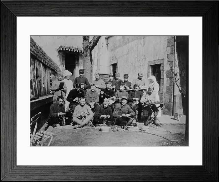 Framed Print : Wounded, Quimper, 1918. Creator: Bain News Service Framed Print : Wounded, Quimper, 1918. Creator: Bain News Service