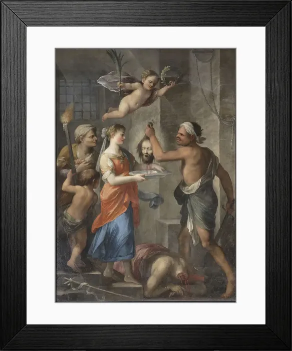 Framed Print : The beheading of John the Baptist, 1675. Creator: Bricci, Plautilla (1616-1705) Framed Print : The beheading of John the Baptist, 1675. Creator: Bricci, Plautilla (1616-1705)