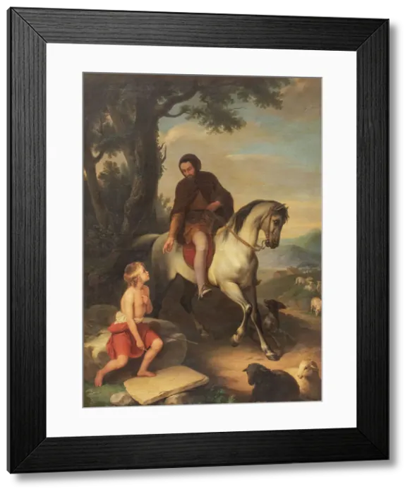 Framed Print : Cimabue and Giotto, 1854. Creator: Besteghi, Andrea (1817-1869) Framed Print : Cimabue and Giotto, 1854. Creator: Besteghi, Andrea (1817-1869)