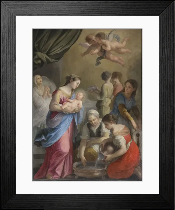 Framed Print : The birth of John the Baptist, 1675. Creator: Bricci, Plautilla (1616-1705) Framed Print : The birth of John the Baptist, 1675. Creator: Bricci, Plautilla (1616-1705)