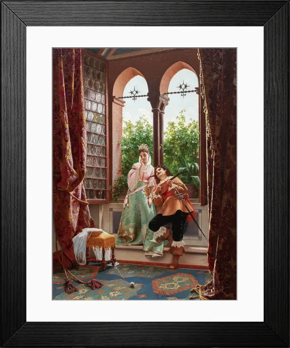 Framed Print : The Serenade. Creator: Savini, Alfonso (1836-1908) Framed Print : The Serenade. Creator: Savini, Alfonso (1836-1908)