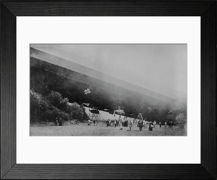 Framed Print : Wrecked zep. [zeppelin] in France, 1917. Creator: Bain News Service