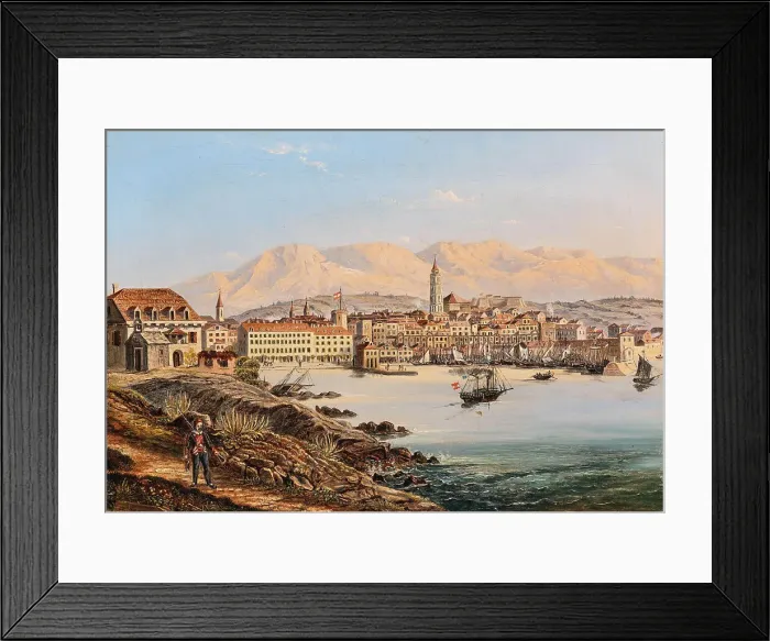 Framed Print : View of Split, 19th century. Creator: Unknown artist Framed Print : View of Split, 19th century. Creator: Unknown artist