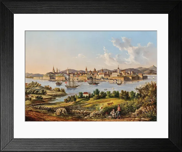 Framed Print : View of the city of Zadar, 19th century. Creator: Unknown artist Framed Print : View of the city of Zadar, 19th century. Creator: Unknown artist