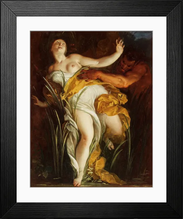 Framed Print : Pan and Syrinx. Creator: Dorigny, Louis (Ludovico) (1654-1742) Framed Print : Pan and Syrinx. Creator: Dorigny, Louis (Ludovico) (1654-1742)