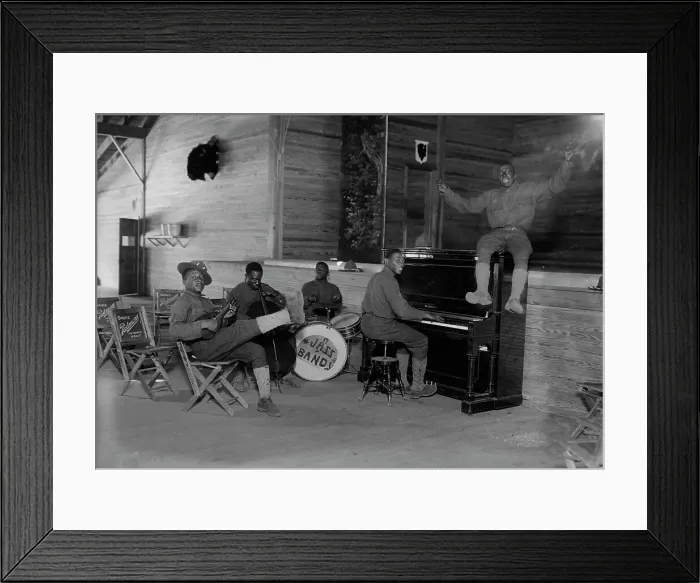 Framed Print : US Army Jazz Band, Camp Upton, 27 May 1918. Creator: Bain News Service Framed Print : US Army Jazz Band, Camp Upton, 27 May 1918. Creator: Bain News Service