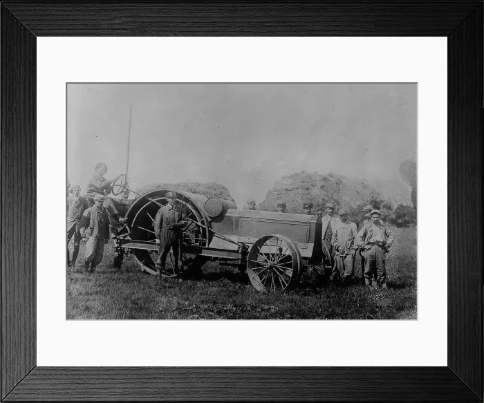 Framed Print : French cripples run a tractor, 17 May 1918. Creator: Bain News Service Framed Print : French cripples run a tractor, 17 May 1918. Creator: Bain News Service