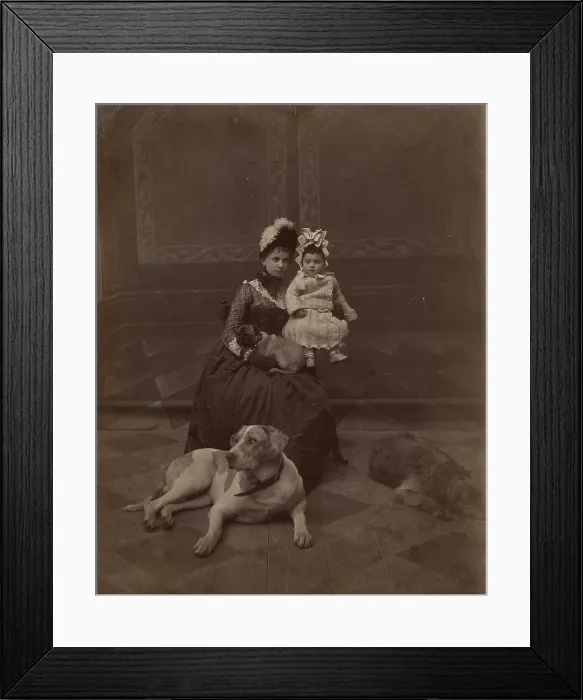 Framed Print : Paired portrait of a young woman and child, 1890. Creator: Unknown Framed Print : Paired portrait of a young woman and child, 1890. Creator: Unknown