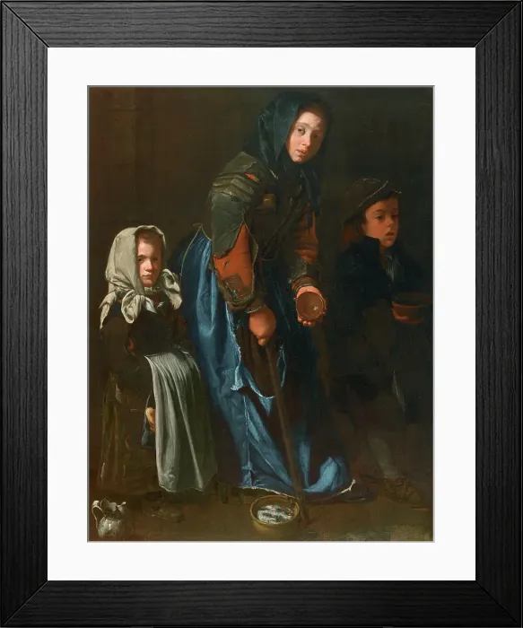 Framed Print : Beggar woman with two children, Last quarter of the 17th century. Creator: Master of Blue Jeans (active around 1675-1700) Framed Print : Beggar woman with two children, Last quarter of the 17th century. Creator: Master of Blue Jeans (active around 1675-1700)