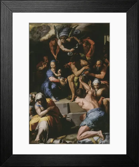 Framed Print : The Adoration of the Christ Child, 1548. Creator: Tibaldi, Pellegrino (1527-1596) Framed Print : The Adoration of the Christ Child, 1548. Creator: Tibaldi, Pellegrino (1527-1596)