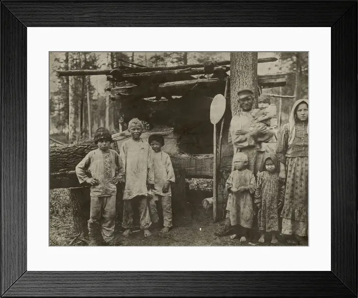 Framed Print : Settlers at their home, 1880. Creator: Unknown Framed Print : Settlers at their home, 1880. Creator: Unknown