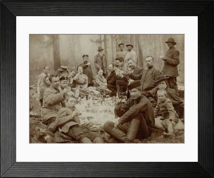 Framed Print : Picnic in the village of V-Usinsky, 1890. Creator: Unknown Framed Print : Picnic in the village of V-Usinsky, 1890. Creator: Unknown