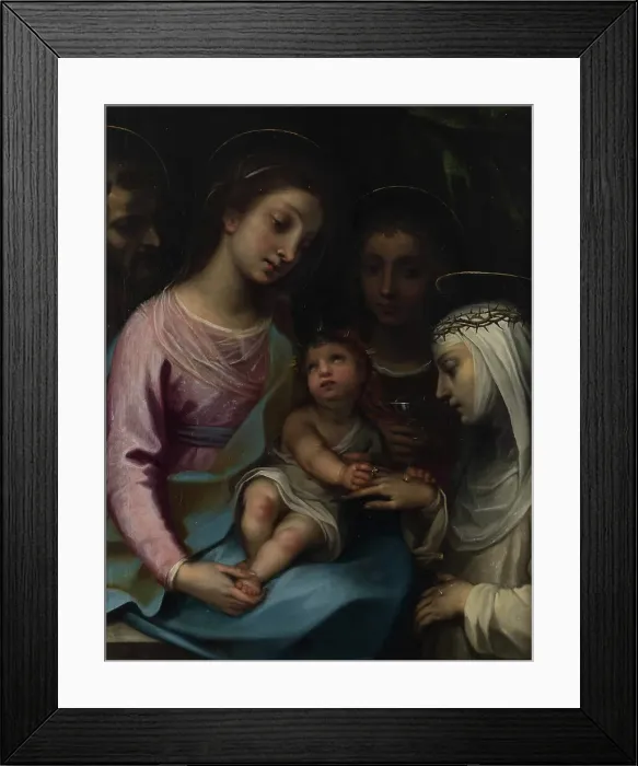 Framed Print : The Mystical Marriage of Saint Catherine of Siena, End of 16th century. Creator: Vanni, Francesco (1563-1610) Framed Print : The Mystical Marriage of Saint Catherine of Siena, End of 16th century. Creator: Vanni, Francesco (1563-1610)
