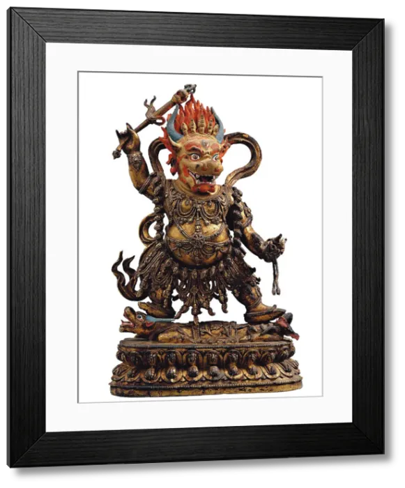 Framed Print : Death god Yama, 16th century. Creator: Chinese Master Framed Print : Death god Yama, 16th century. Creator: Chinese Master