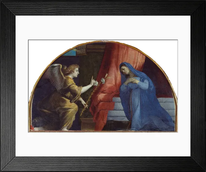 Framed Print : The Annunciation, 1532. Creator: Lotto, Lorenzo (1480-1556) Framed Print : The Annunciation, 1532. Creator: Lotto, Lorenzo (1480-1556)