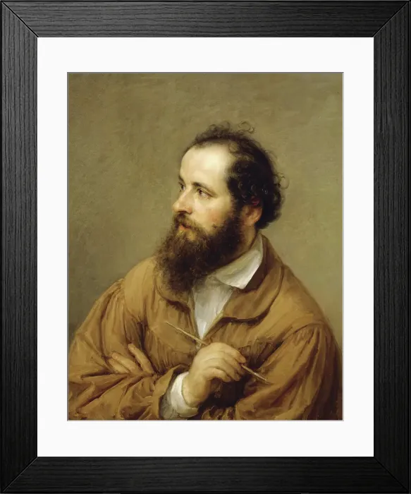 Framed Print : Portrait of painter Giacomo Trécourt (1812-1882), c.1848. Creator: Carnovali, Giovanni (1804-1873) Framed Print : Portrait of painter Giacomo Trécourt (1812-1882), c.1848. Creator: Carnovali, Giovanni (1804-1873)