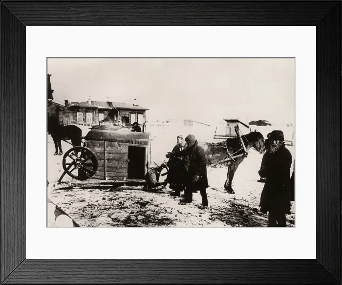 Framed Print : Sending peasant settlers to the place of permanent residence, 1890. Creator: Unknown Framed Print : Sending peasant settlers to the place of permanent residence, 1890. Creator: Unknown