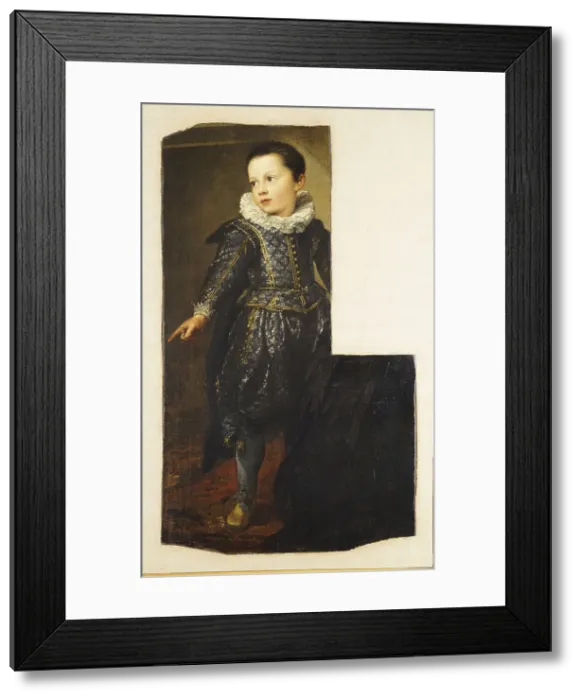 Framed Print : Portrait of Ansaldo Pallavicino as a child, c.1626. Creator: Dyck, Sir Anthonis van (1599-1641)