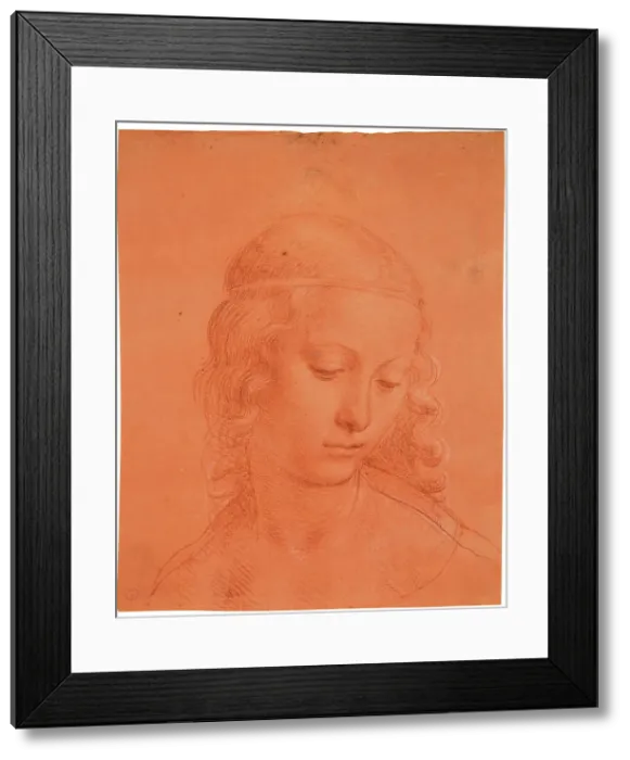 Framed Print : Head of a girl, c.1510. Creator: Leonardo da Vinci (1452-1519) Framed Print : Head of a girl, c.1510. Creator: Leonardo da Vinci (1452-1519)