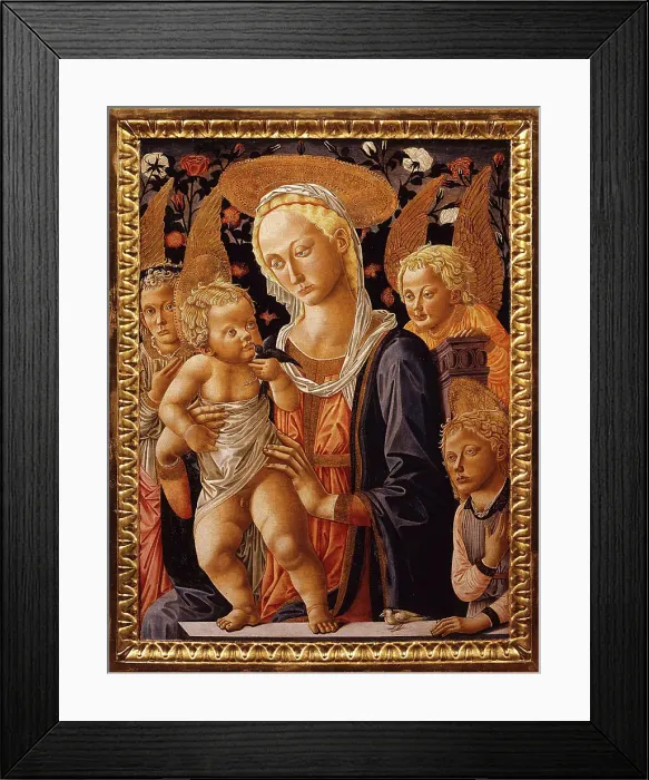 Framed Print : Madonna and Child with the Infant Saint John and Angels (Tabernacle), 1459. Creator: Pseudo Pier Francesco Fiorentino Framed Print : Madonna and Child with the Infant Saint John and Angels (Tabernacle), 1459. Creator: Pseudo Pier Francesco Fiorentino