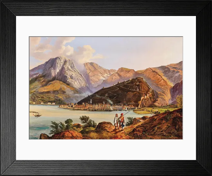 Framed Print : View of the city of Kotor, 19th century. Creator: Unknown artist Framed Print : View of the city of Kotor, 19th century. Creator: Unknown artist
