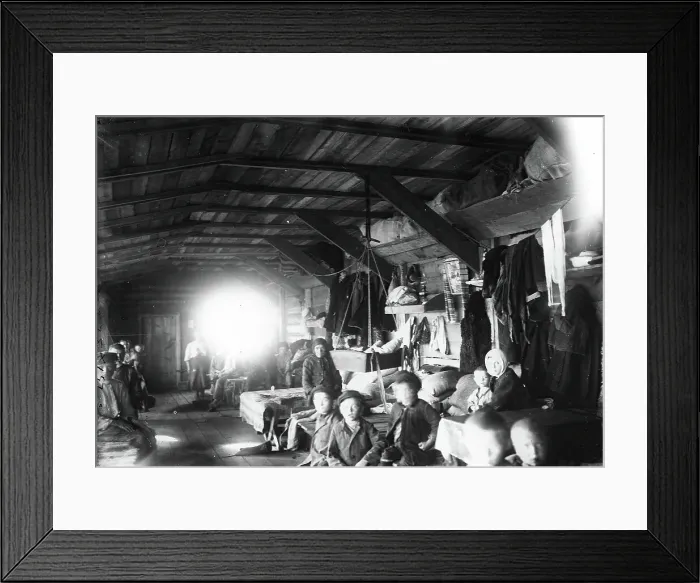 Framed Print : A barrack for family workers in Krasnoyarsk, 1890. Creator: Unknown